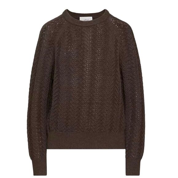 Aritzia Wilfred Arbor Merino Wool Sweater Womens Small Rich Mocha Brown - Picture 6 of 12